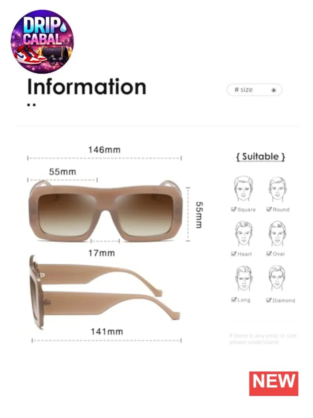 Oversized Square Sunglasses UV400 Protection Retro Retro Sun Glasses for Women